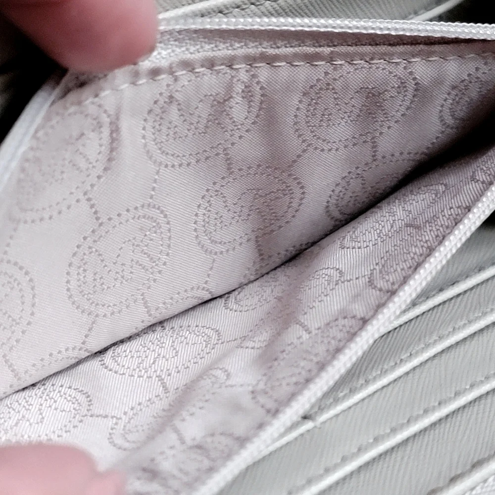 Michael Kors Jet Set Brandy Continental Wallet Taupe Tan Python Embossed Leather - Picture 12 of 16